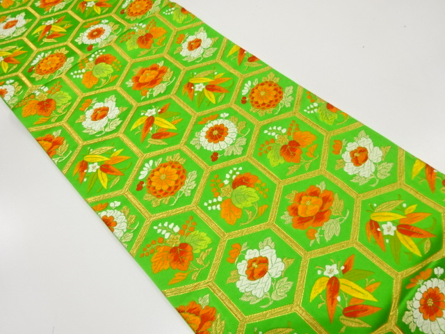 JAPANESE FUKURO OBI / WOVEN KIKKO PATTERN